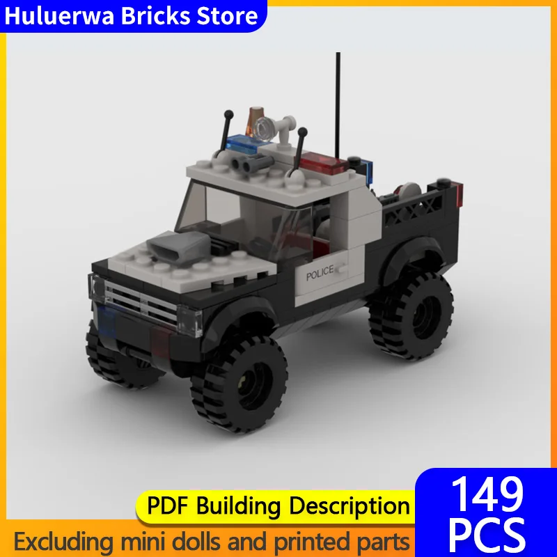 

City Car Model MOC Building Bricks Police Off-Road Patrol Vehicle Modular Technology Children Holiday Gifts Assemble Toys Suit
