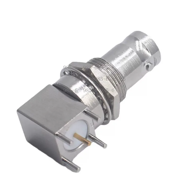 90-Degree 50-Ohm Copper Four-Pin Female Socket BNC-KWE Elbow Connector, 34mm Length Video Female Connector