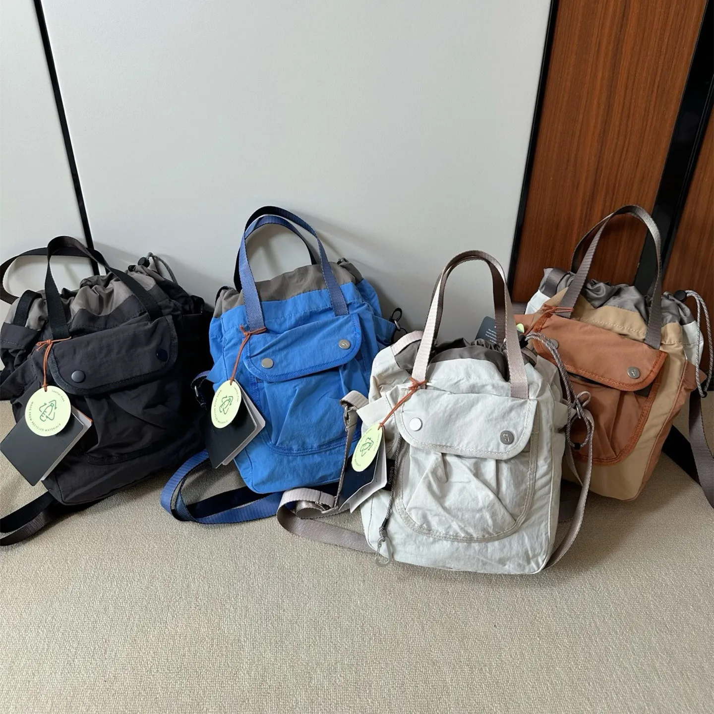 new-9l-commuter-lightweight-bucket-bag-drawstring-casual-versatile-single-shoulder-nylon-handbag-unisex-crossbody-bag
