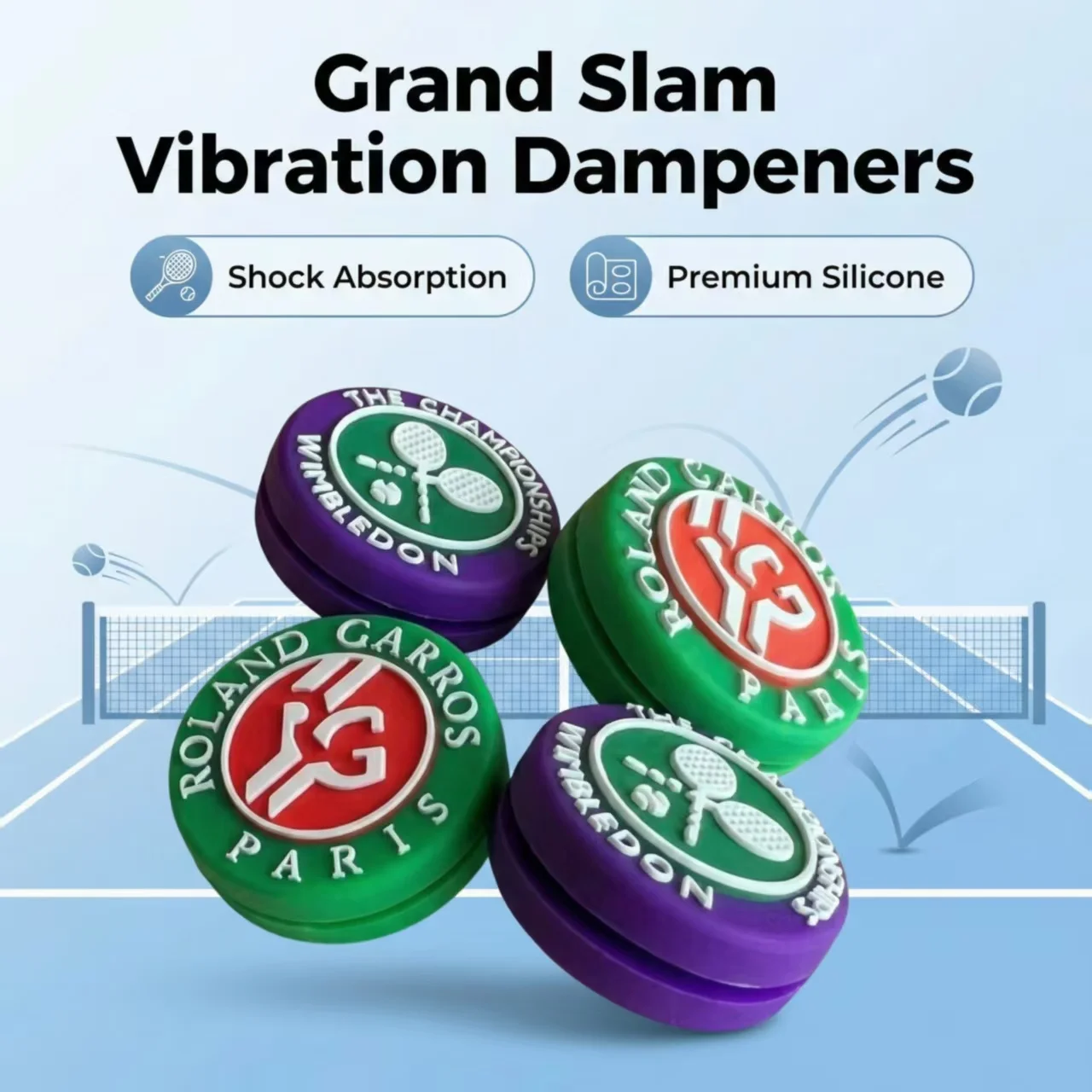 

Anti-vibration Tennis Racket Shock Absorber Reusable Colorful Racket Vibration Dampeners Universal Creative Tennis Damper