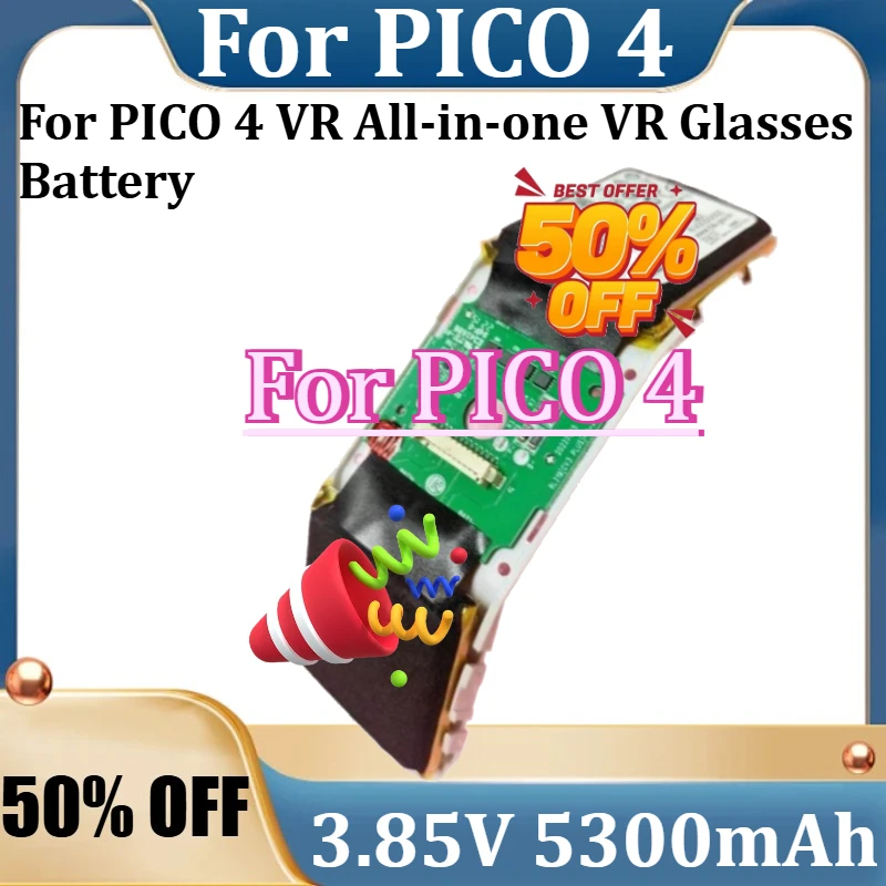 

For PICO 4 VR All-in-one VR Glasses Battery New 3.85V 5300mAh VR High quality Battery RL319, 1ICP10/40/46-2