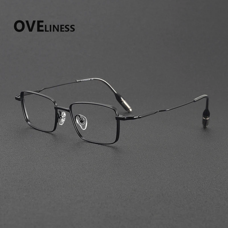 2027 Pure Titanium Glasses Frame Men Brand Design Square Eyewear Japanese High-end Quality Ultralight Male Eyeglasses Frames