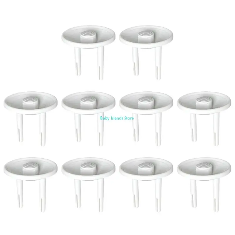 

K92D 10pcs Dustproof Outlet Safety Cover Child Protective Design Shock Resistant European Standard Plug Guard for Family Room