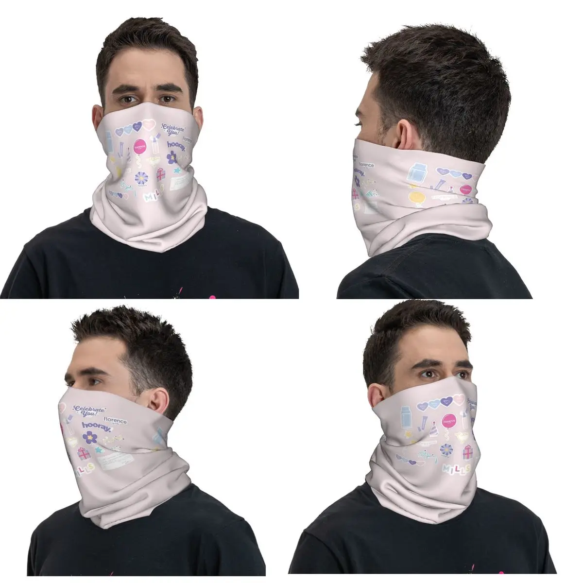 

Florence By Mills Millie Bobby Brown Bandana Neck Gaiter Printed Wrap Scarf Multifunction Balaclava Unisex Adult Washable