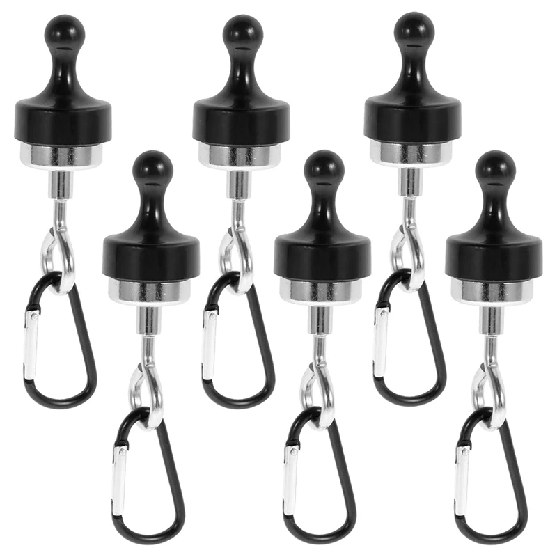 6Pcs Canopy Magnetic Hook Portable Camping Tent Magnetic Hook With Carabiner Cruise Hanging Sturdy Magnet Clip Hanger