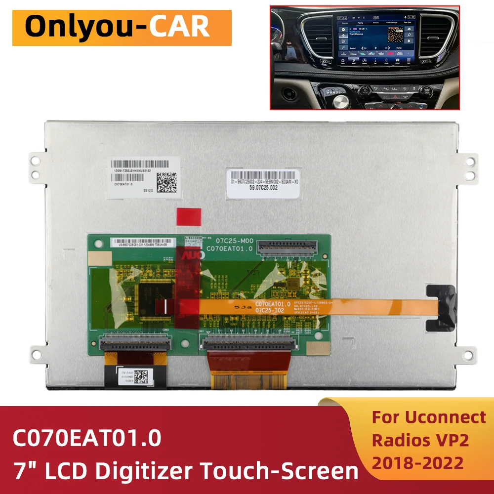 New C070EAT01.0 LCD Display 7 inch for Dodge Challenger Uconnect Radio VP2 Navigation Car Monitor