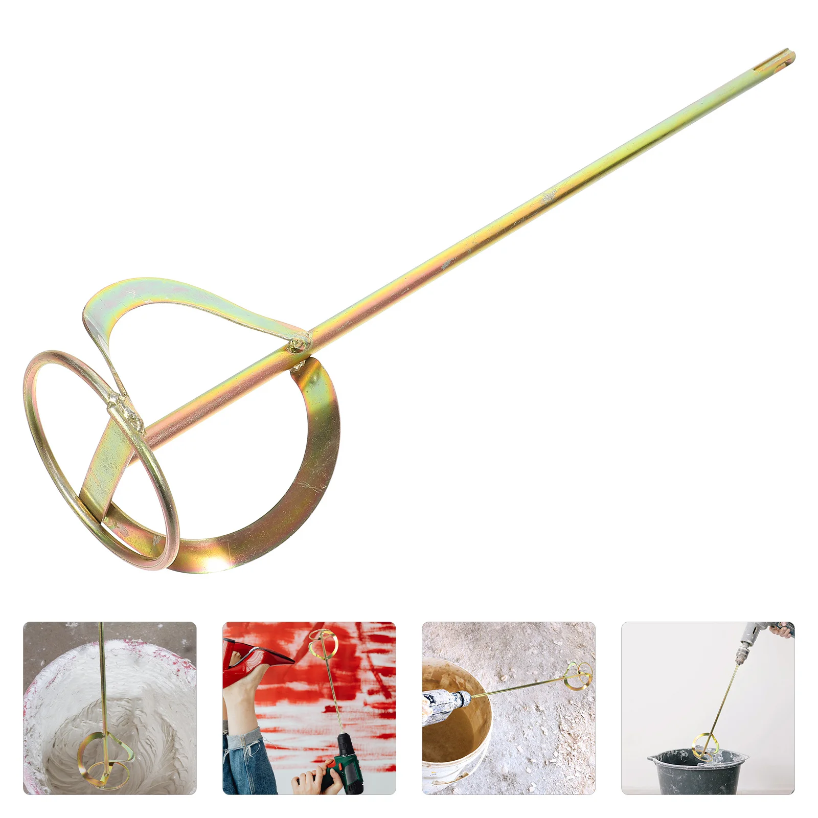 Mezclador de pintura y barro de alta resistencia para taladro, accesorio de varilla mezcladora de cemento, eje Hexagonal, alta dureza, resistente al desgaste