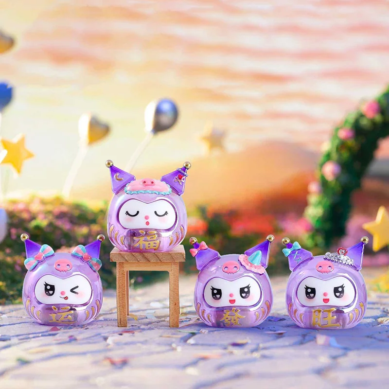 Lámpara pequeña de bendición Kawaii Damo, caja ciega, bonito adorno pequeño Kuromi de dibujos animados, decoración de escritorio para dormitorio, regalo sorpresa de vacaciones