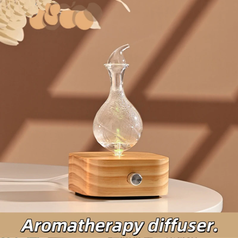 Essential Oil Diffuser Nebulizer 30ml Waterless Operated Aromatherapy Diffuser Wood and Glass Aroma Diffuser Scent Machine - view 2