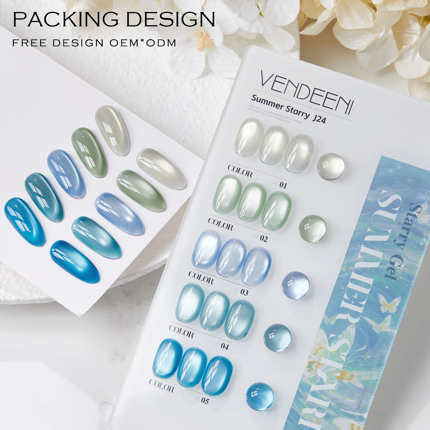 Vendeeni الصيف النجوم 2025 جديد شعبي النمط الفرنسي الأشعة فوق البنفسجية جيل طلاء الأظافر حجر عين القط جل 15 مللي المهنية للصالونات