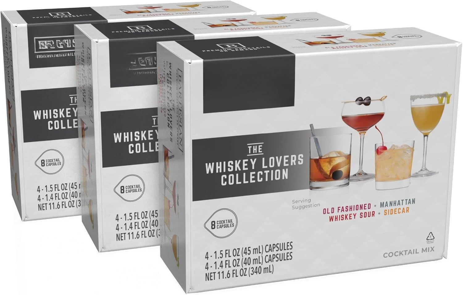 24-Pack Whiskey Lovers Mixer Capsules for Cocktail Machine – Home Bar Mixology Cocktails Mix Pod Capsule Set To Use