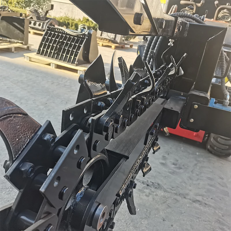 Factory Supply Skid Steer Loader Trencher With Engine Gear Ditching Trenching Machine For Sale 120-160mm Width 800-1000mm Depth