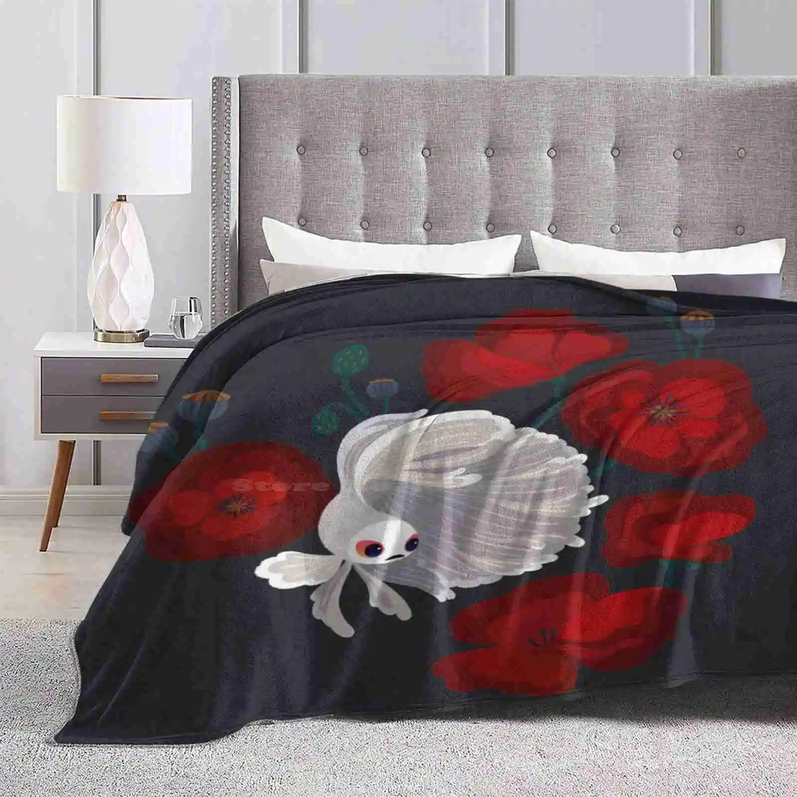 Bettas And Poppies Blanket Soft Warm Travel Portable Blanket Aquarium Poppy Fresh Water Nature Animal Fish Pattern Flower