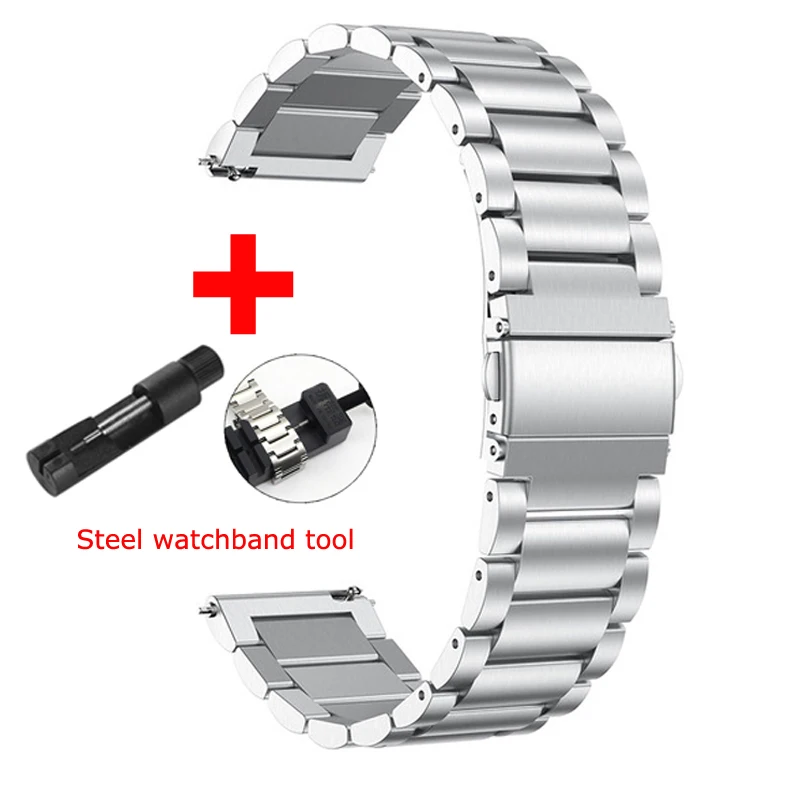20mm 22mm 24mm Watch Strap for Samsung Galaxy Gear S3 Watchband Classic Active2 Stainless Steel Bracelet for Huawei Amazfit Band