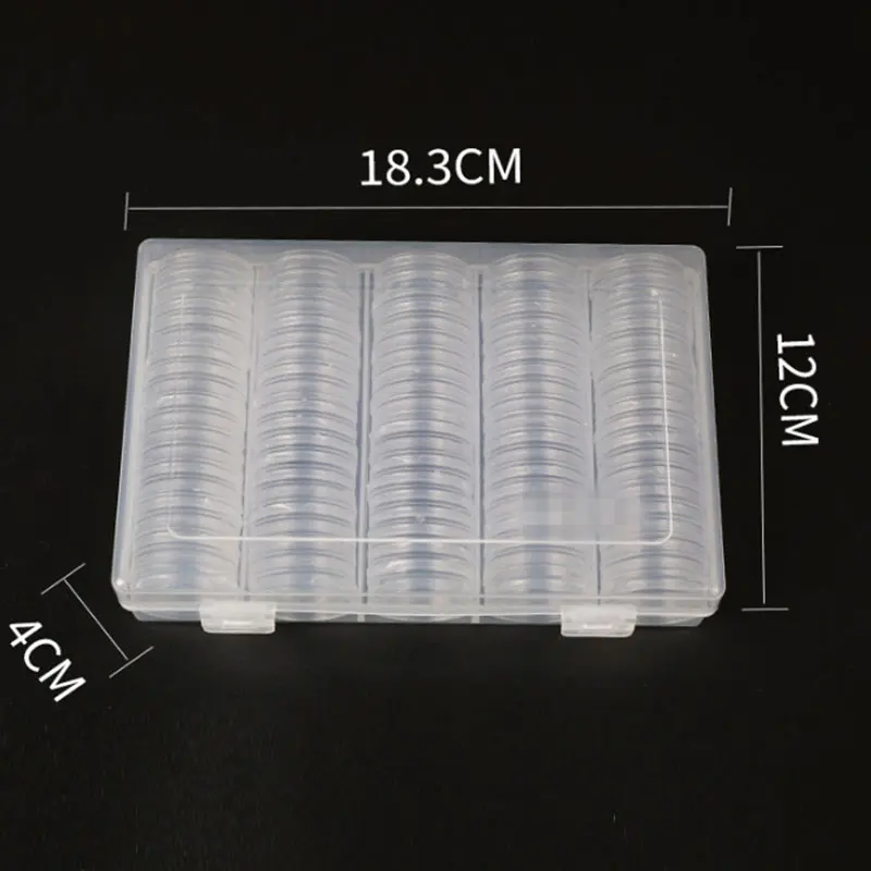 50/100Pcs 30/40MM Collectible Coin Boxes Transparent Protective Storage Capsules Round Coin Householder Organizer