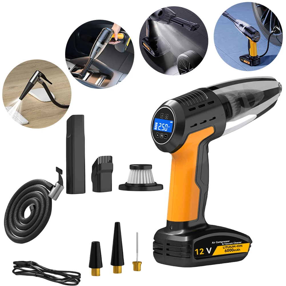 Aspirapolvere per auto pompa ad aria elettrica 4 in 1 aspirapolvere portatile compressore d\'aria ricaricabile aspirapolvere Wireless portatile