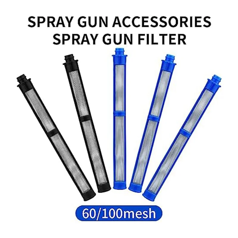 Airless SprayGun Filters-287033 5-Pcs 100 Mesh Latex and 287032 5-Pcs 60 Mesh Latex for Most Pressure Airless SprayGun