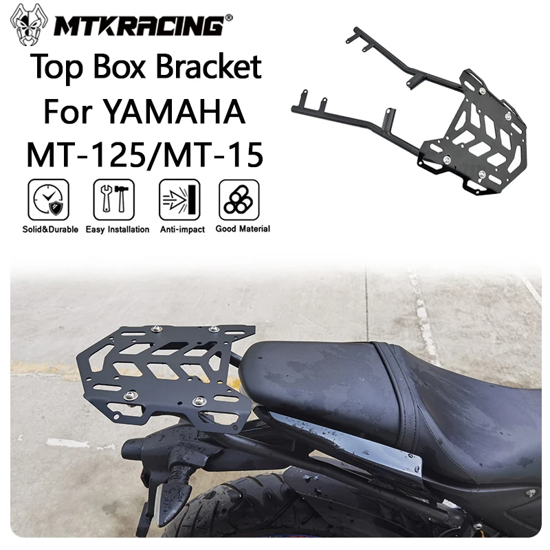 MTKRACING Top Box Bracket For YAMAHA MT-125 MT-15 2018-2024 Rear Luggage Tailbox Fixer Holder Cargo Bracket Tailrack Kit