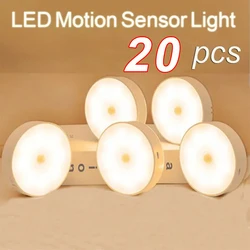 Motion Sensor LED Night Light USB Rechargeable Night Lamp For Kitchen Cabinet Wardrobe Lamp Staircase Wireless Closet Light