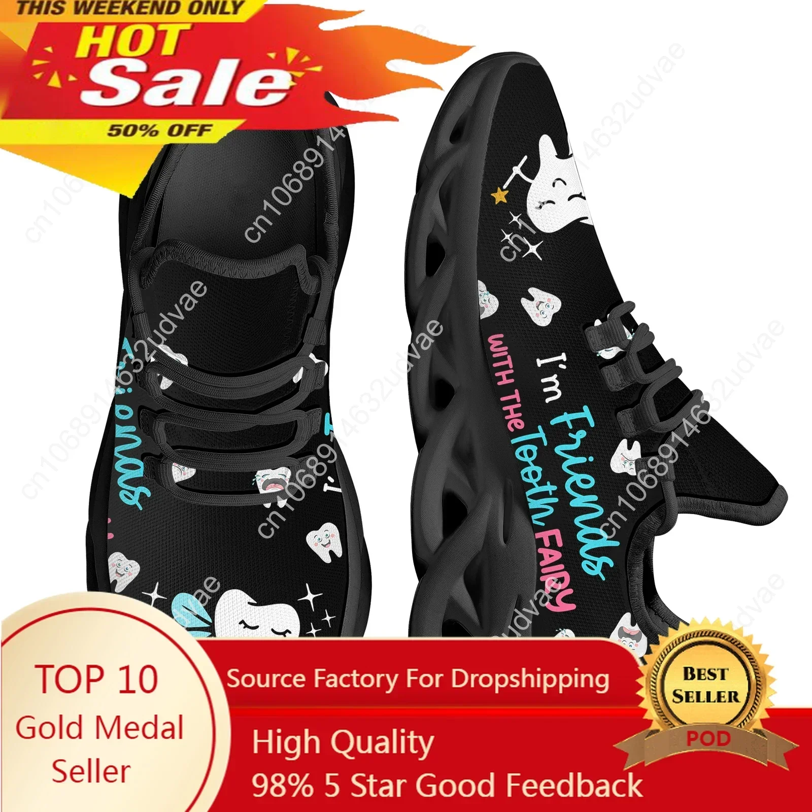 Dental Assistant Sneakers Women's Running Shoes Lightweight Lace-up Platform Shoes for Female Non-Slip Jogging 2023