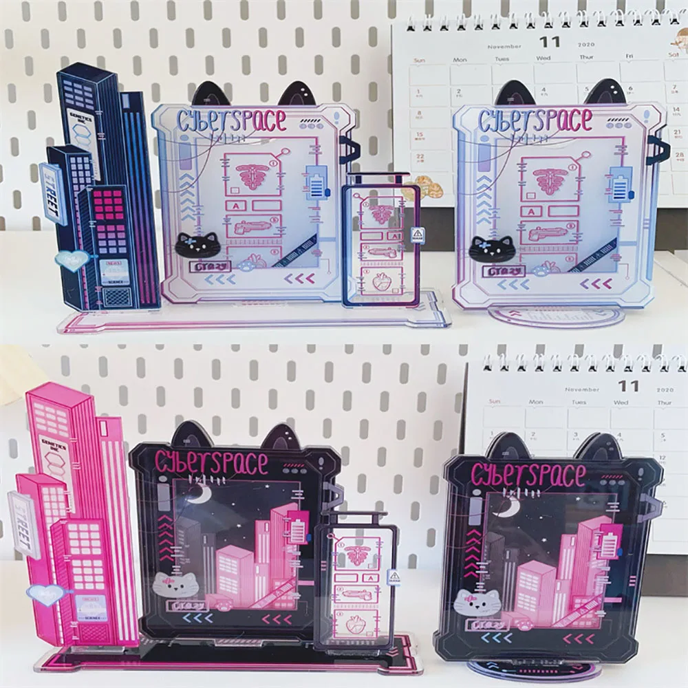 

Cyberpunk Themed Peripheral Acrylic Photo Frame Unique Idol Photo Small Card Storage Display Stylish Decor Cool Gifts for Teens