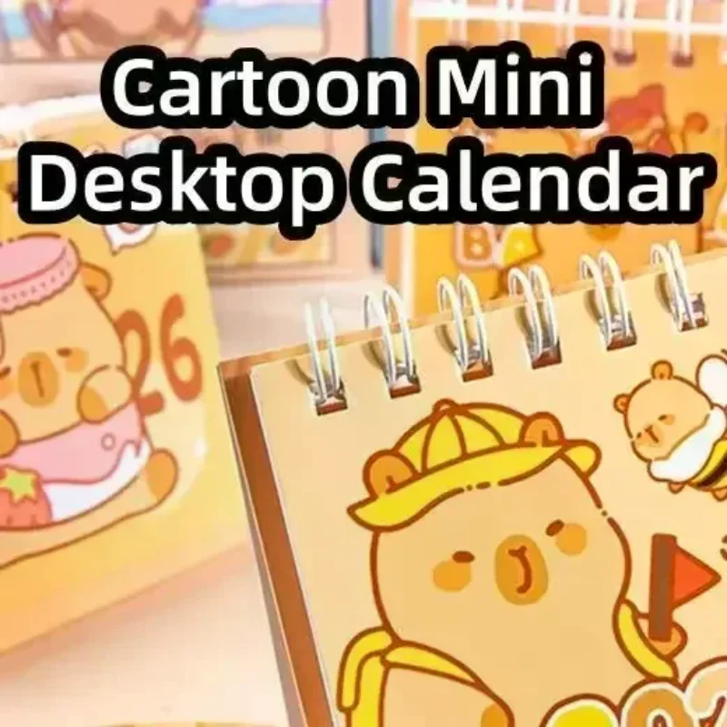 

Cartoon Capybara/Panda 2026 Desk Calendar Portable Coil Schedule Planner Desktop Decoration Daily Planner Gifts