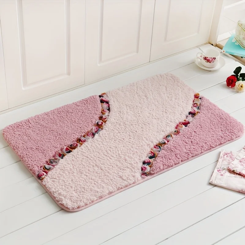 Niedliche geprägte Bodenmatte im Landhausstil, Foyermatte für den Innenbereich, Schlafzimmertürmatte, kleiner Badezimmerteppich, Bodenmatte, Haushalt