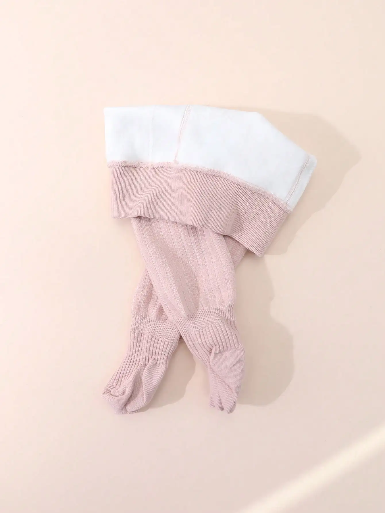 1 Stück Kinder Mädchen Fleece-Strumpfhose, dick, einfarbig, mit vertikalen Streifen, Thermounterwäsche, 0-9 Jahre, Herbst/Winter, warm, für den täglichen Gebrauch im Freien, Leggings. – Detail 10