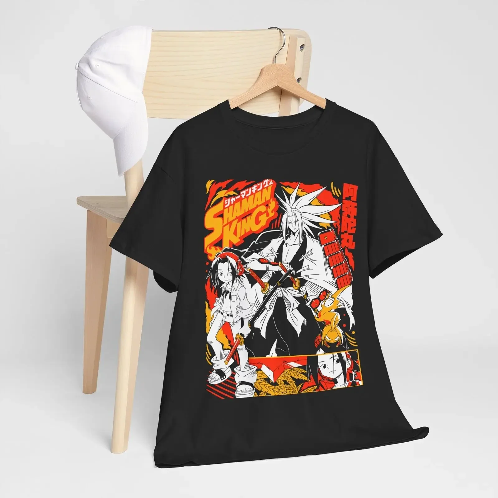 Shaman King Yoh T-shirt Amidamaru Yoh Asakura Anime Manga Gift Shirt All Size