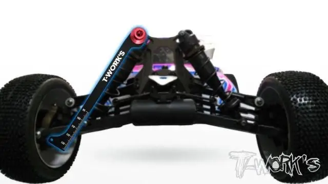 TWORKS CNC 1/8 Buggy Shock Stroke en Rebound Gauge Opschorting lengte meetregel voor 1/8 GT Buggy Tuggy off-road RC tool