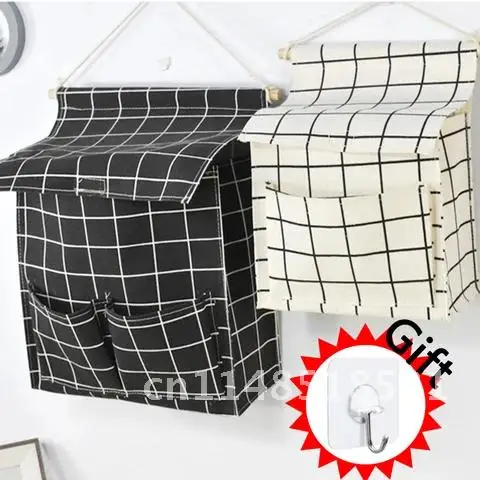 

Water-resistant Hanging Multi-layer Bag Wall-mounted Storage bag Small Fabric bag Behind The Door Dormitory Bedroom Wall Storag