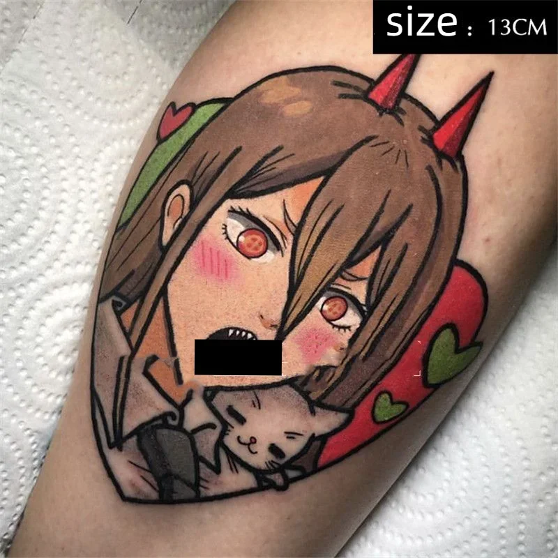 

Anime Blushing Power Temporary Tattoos Cartoon Transfer Tattoo Body Art Waterproof Fake Tatoo Sticker for Woman Men