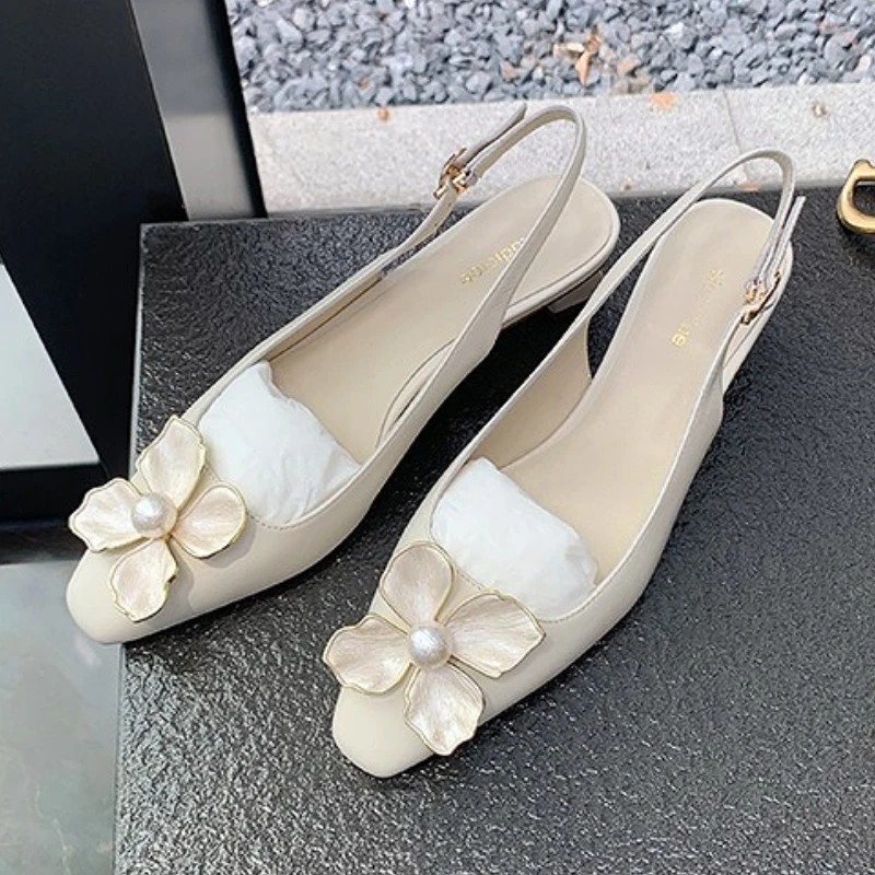 

Элегантные сандалии с цветочным узором, женские летние новые модные брендовые модельные туфли на высоком массивном каблуке, женские туфли-лодочки Sandalias De Mujer