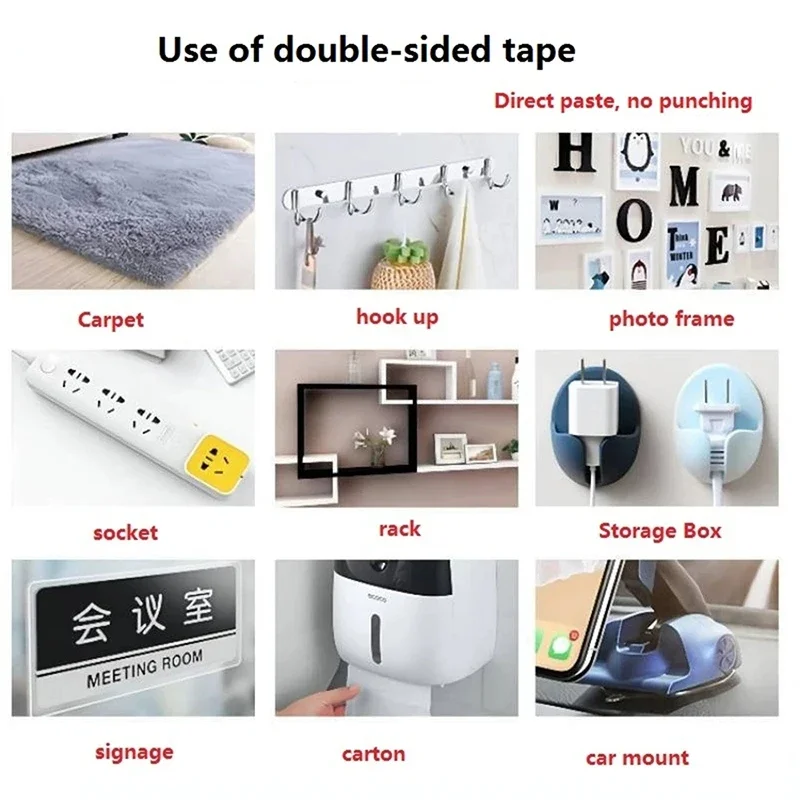 Transparent Double Sided Adhesive Tape Strong Nano Double Sided Sticky Tape Waterproof Reusable Wall Stickers Super Strong