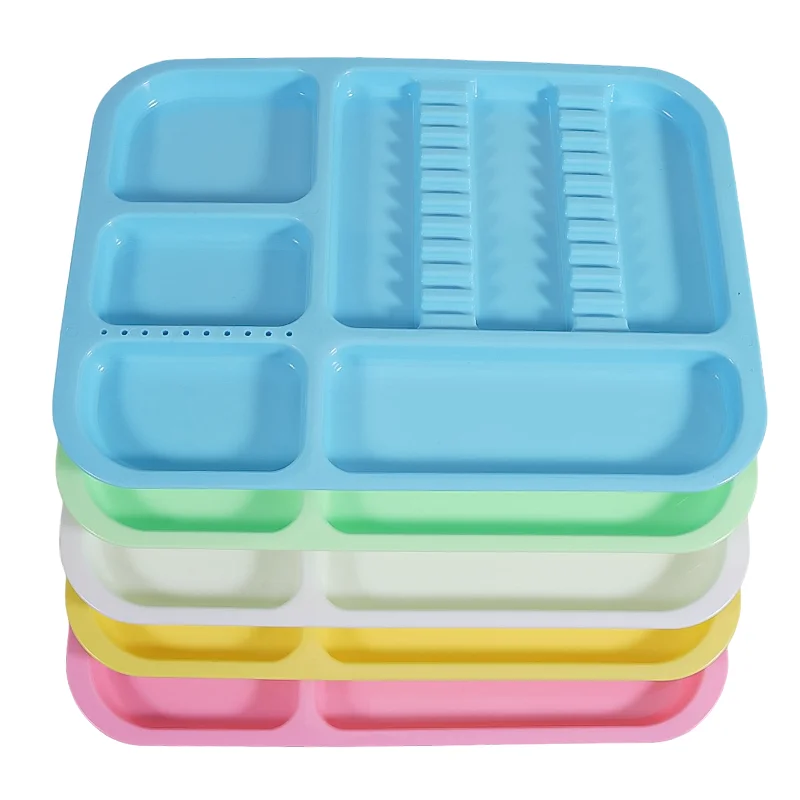 Dental Instrument Split Management Trays Large Plastic Colored Partition Tray Setup Organizer Disinfection Placement Holder