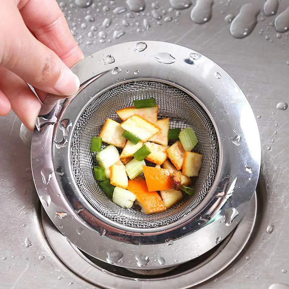 2 قطعة مصفاة حوض الفولاذ المقاوم للصدأ خالية من الصدأ مرشح سهل التنظيف للمطبخ الحمام الطابق استنزاف النفايات مصفاة حوض الحمام