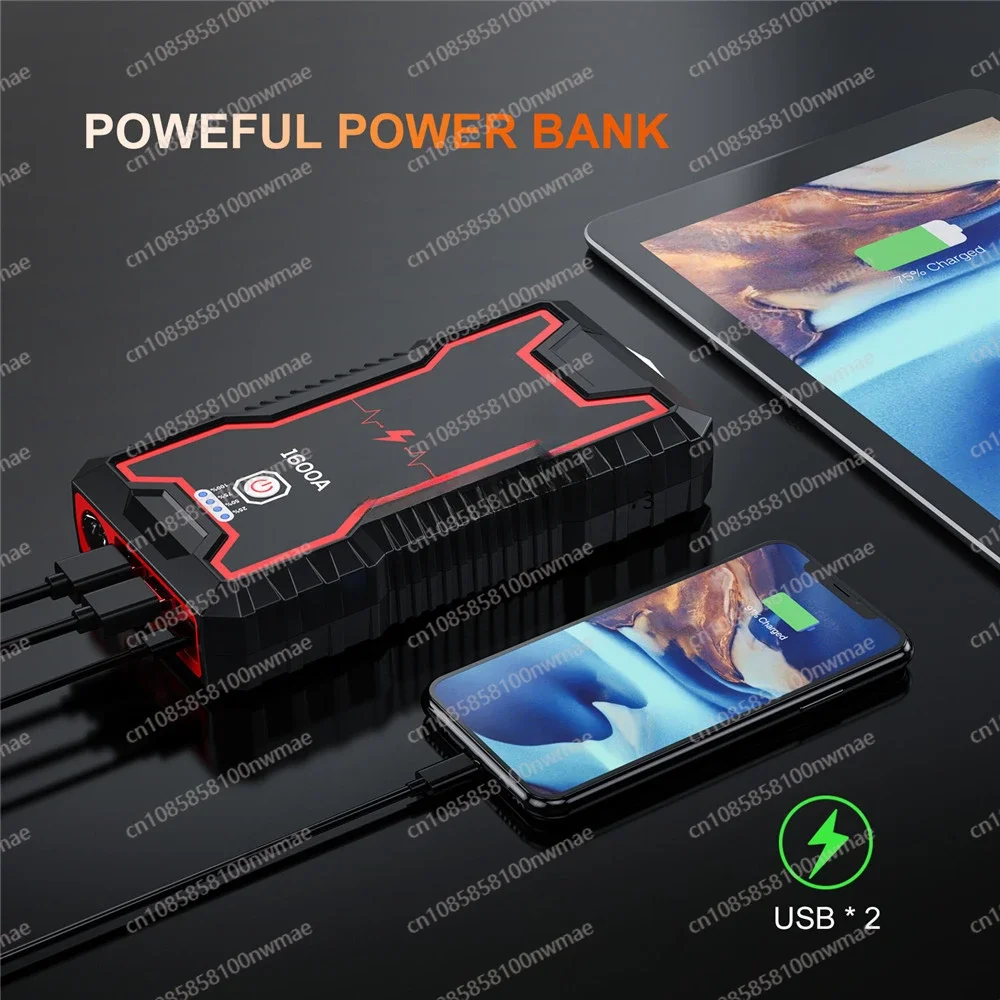 Portable Emergency Charger Power Bank Lithiumion Battery Car Booster Starting Device 12V Car Jump Starter