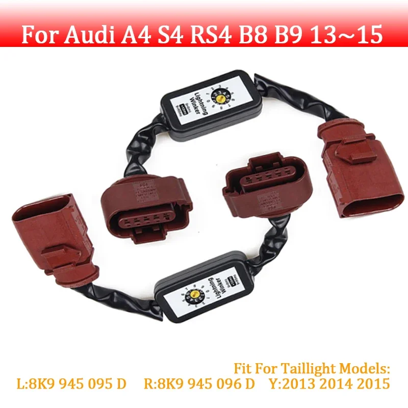 2pcs Dynamic Turn Signal Indicator LED Taillight Module Cable Wire Harness For Audi A4 S4 RS4 B8 B913~15 Left Right Tail Light