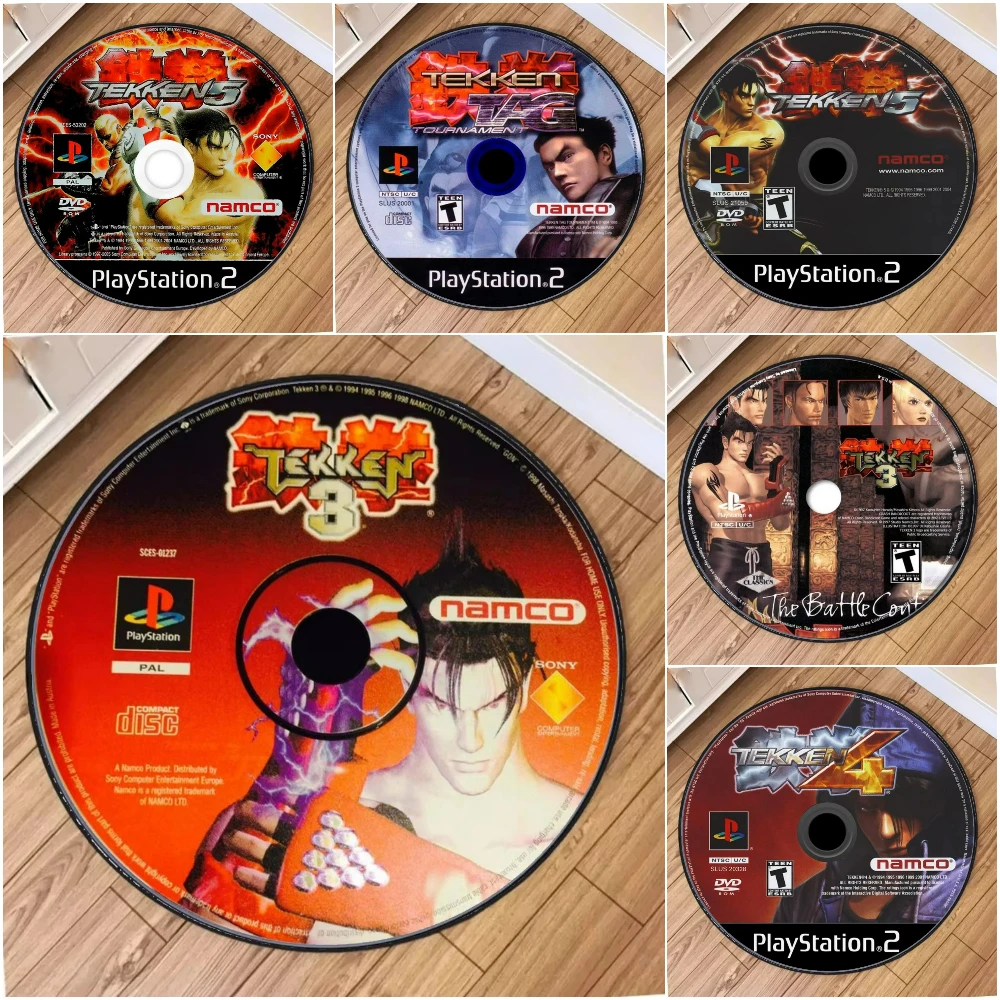 P-Ps Game T-TEKKEN 4, alfombra redonda inspirada para decoración para sala de estar, dormitorio, alfombra antideslizante, mesa de centro, alfombra para silla de ordenador