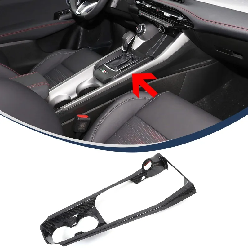 Center Console Gear Shift Frame Trim Sticker Gear Shifter Cover Real Carbon Fiber For Alfa Romeo Tonale Car Interior Accessories
