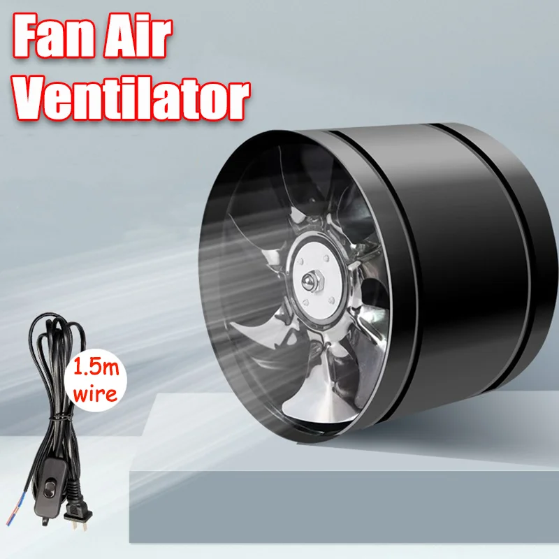 Fan Air Ventilator Metal Pipe Ventilation Mini Extractor Fan Bathroom Toilet Wall Fan Duct Fan Silent Ventilation Air Vents