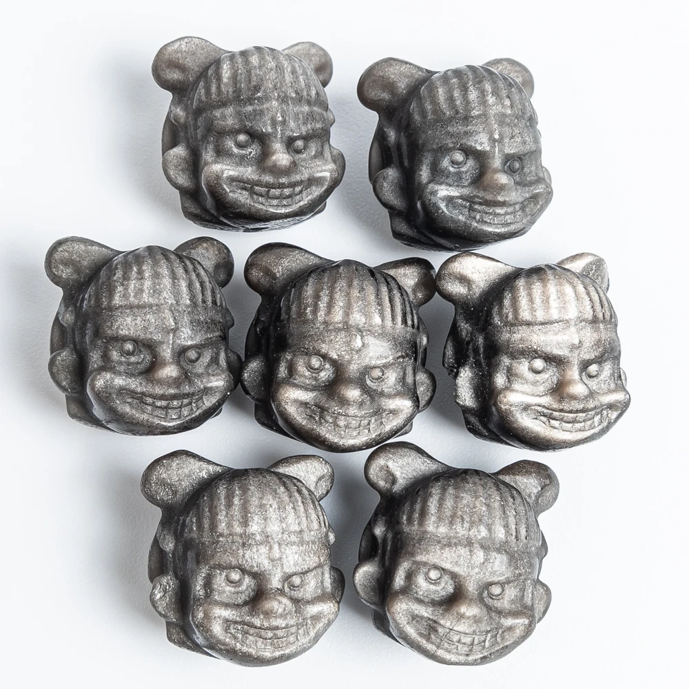 

5PCS Genuine Silver Obsidian Nezha Anime Character Pendant Chinese Mythological Hero Carving for Jewelry Making Necklace DIY