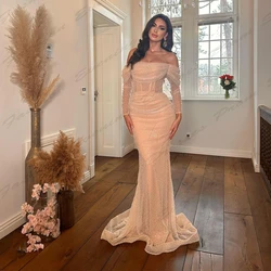 Elegant Female Beautiful Evening Dresses Fascinating Sexy Backless Mermaid Off Shoulder Simple Slimming Mopping Prom Gowns 2024