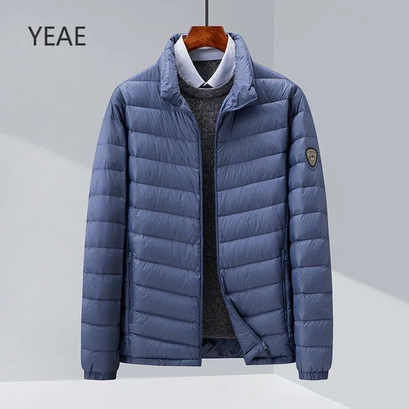 YEAE Stand Collar Light Duck Down Jacket Men's New Style Light Warm Autumn and Winter Men's Thin Coat Men's Jacket