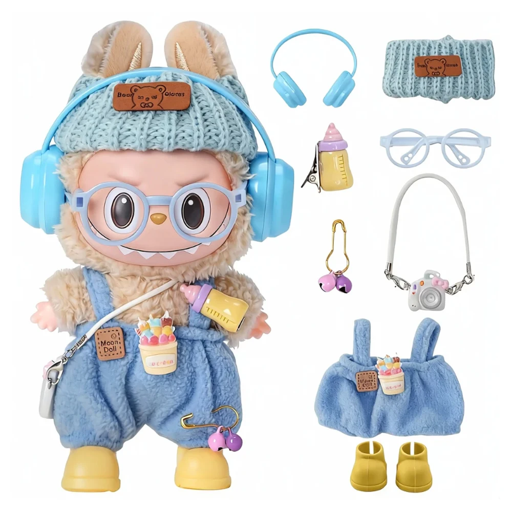 

Одежда/одежда Lububu, комплект одежды для куклы Lububu 17 см, комплект из 3 предметов, одежда из шляпы для лабу, одежда Labubu