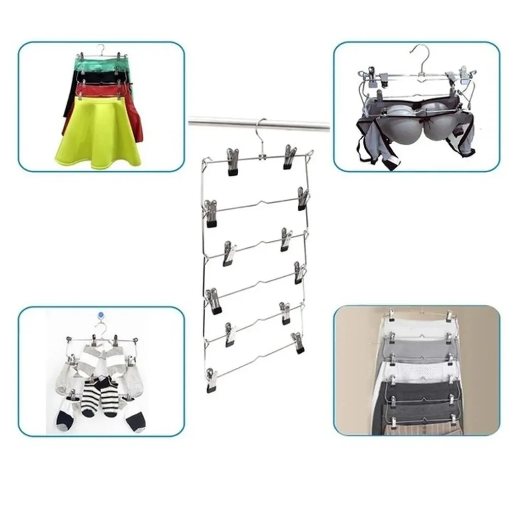 Multi Functional Folding Multi-Layer Pants Rack, Hanger, Household Anti Slip And Seamless Wardrobe Storage Tool