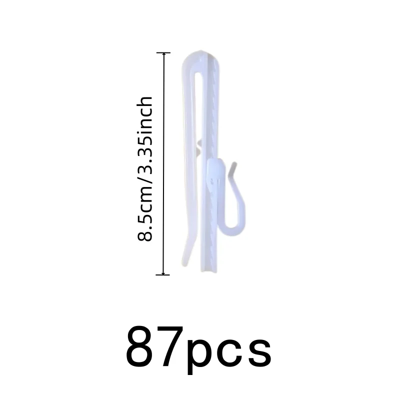 8.5cm Height Adjustable Drapery Pins 87 pcs, No Drilling Required, Strong Load Support, for Bedroom Window Drapery