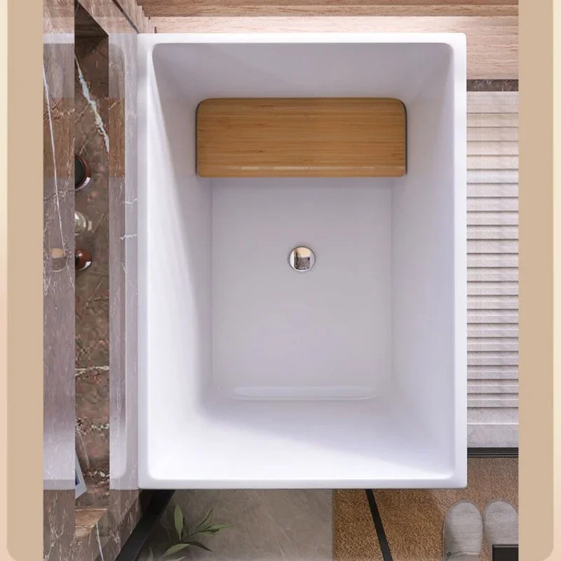 Small bathtub household small apartment acrylic sitting movable independent Japanese integrated deep bubble simple small mini