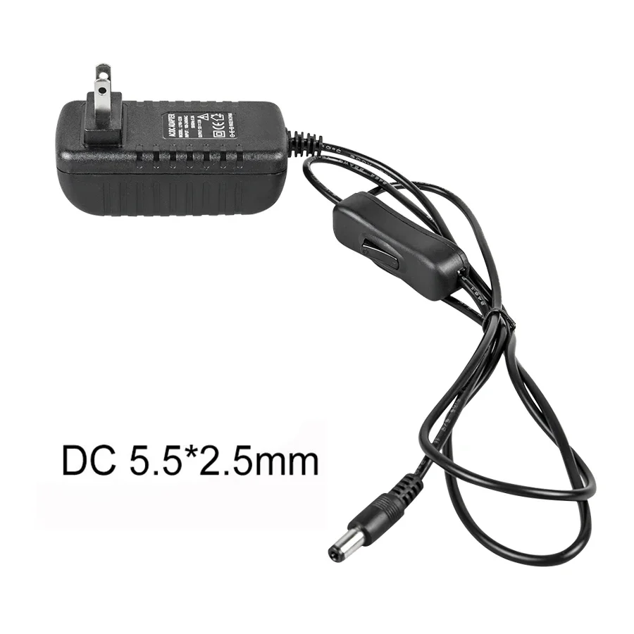 Zasilacz 12V 1A 2A 3 z przełącznikiem Wtyczka UE/USA Zasilacz Ładowarka AC 100-240V do DC 12V Sterownik transformatora oświetlenia LED