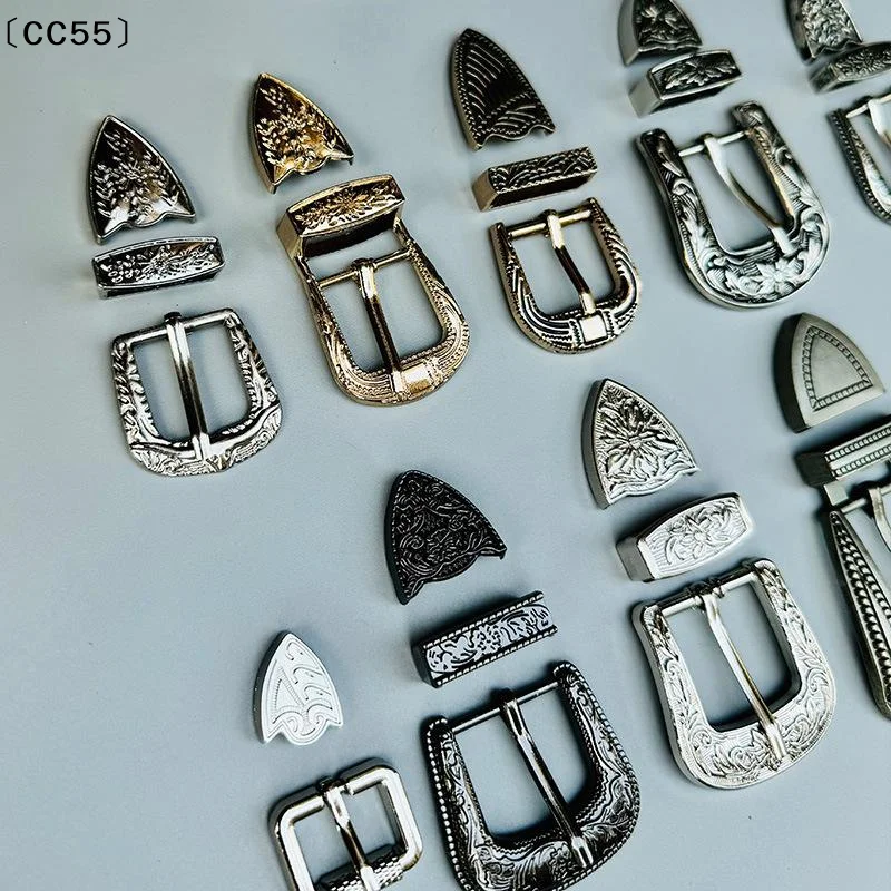 

1 Set Three-Piece Belt Buckle Set Vintage Carved Pin Buckle Set DIY Leather Waistband Parts Accessories〔CC55〕